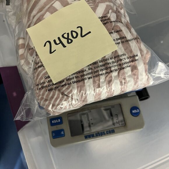 Jane + Delancey Textured Crinkle Button Down Shirt Striped Long Sleeve Coastal S - Picture 10 of 10